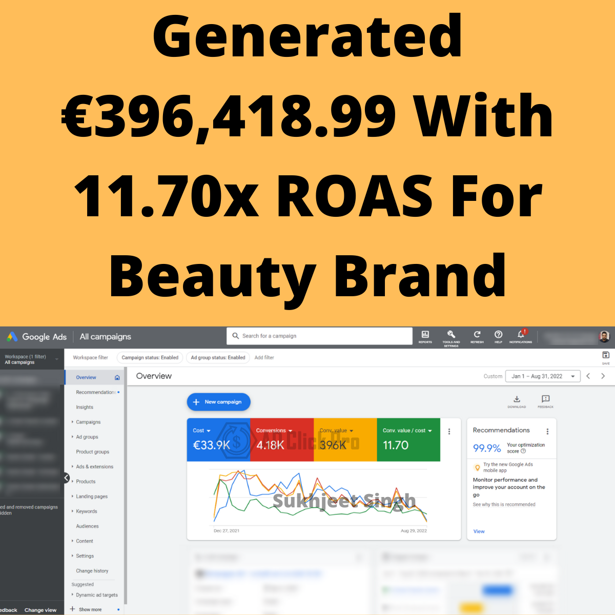 Beauty Brand Google Ads Results By Ad Click Pro