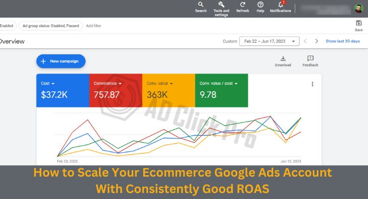 How to Scale Your Ecommerce Google Ads Account With Consistently Good ROAS (Ad Click Pro)